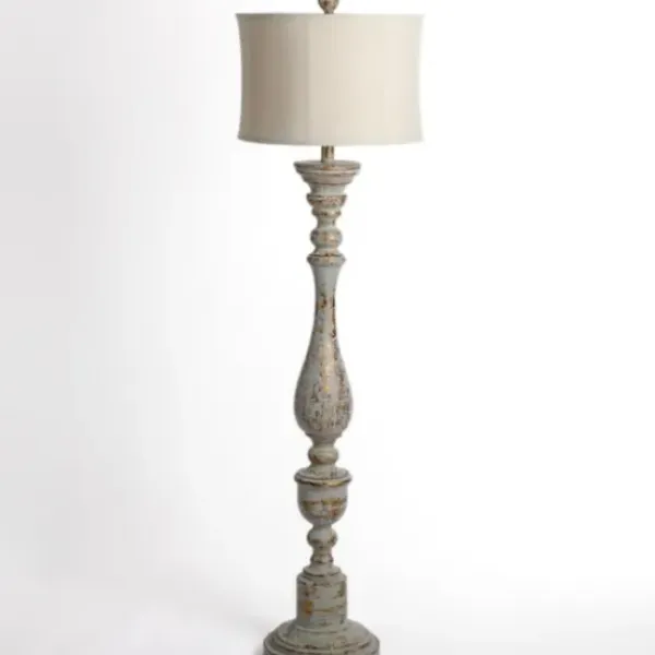 Floor Lamps-Kirkland's Home Distressed Eloise Floor Lamp Ivory