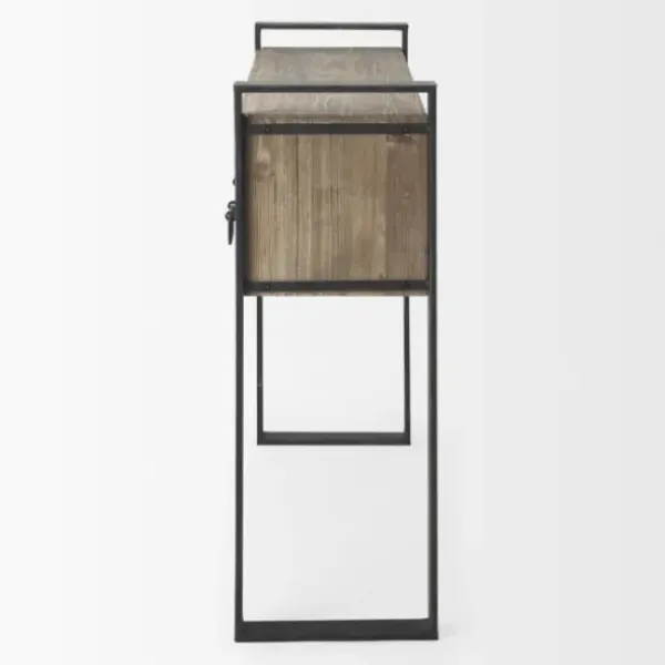 Console Tables-Kirkland's Home Distressed Farmhouse 3-Drawer Console Table
