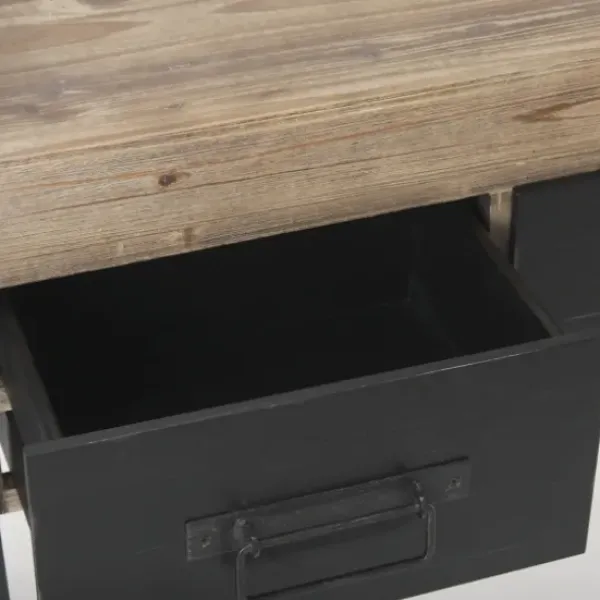 Console Tables-Kirkland's Home Distressed Farmhouse 3-Drawer Console Table