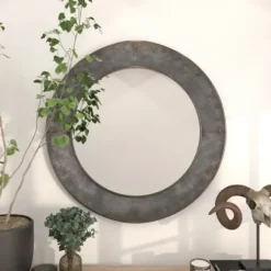 Framed Mirrors-Kirkland's Home Distressed Galvanized Curved Framed Mirror