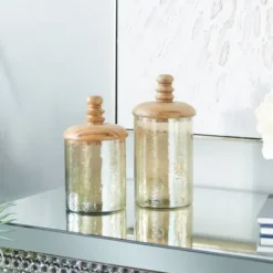 Decorative Bowls & Jars-Kirkland's Home Distressed Glass Pedestal Bowl Silver