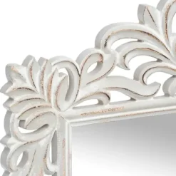 Decorative Mirrors-Kirkland's Home Distressed Gray Carved Ornate Scroll Mirror