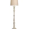 Floor Lamps-Kirkland's Home Distressed Gray Finish Floor Lamp White