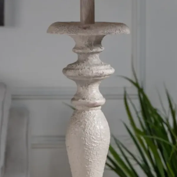Floor Lamps-Kirkland's Home Distressed Gray Finish Floor Lamp White