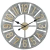 Clocks-Kirkland's Home Distressed Gray Wood Wall Clock