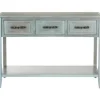 Console Tables-Kirkland's Home Distressed Light 3-Drawer Console Table Blue