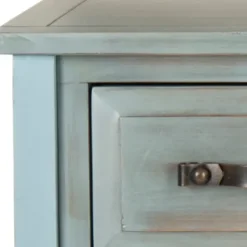 Console Tables-Kirkland's Home Distressed Light 3-Drawer Console Table Blue