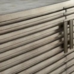 Cabinets & Sideboards-Kirkland's Home Distressed Linear 2-Door Wooden Chest Gray