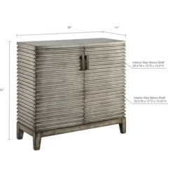 Cabinets & Sideboards-Kirkland's Home Distressed Linear 2-Door Wooden Chest Gray