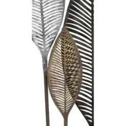 Wall Plaques-Kirkland's Home Distressed Metal Carved Leaves Wall Plaque Black