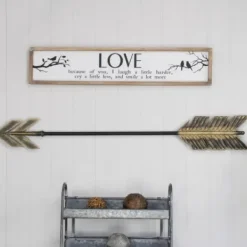 Wall Plaques-Kirkland's Home Distressed Metal Decorative Arrow Wall Plaque Gold/Black
