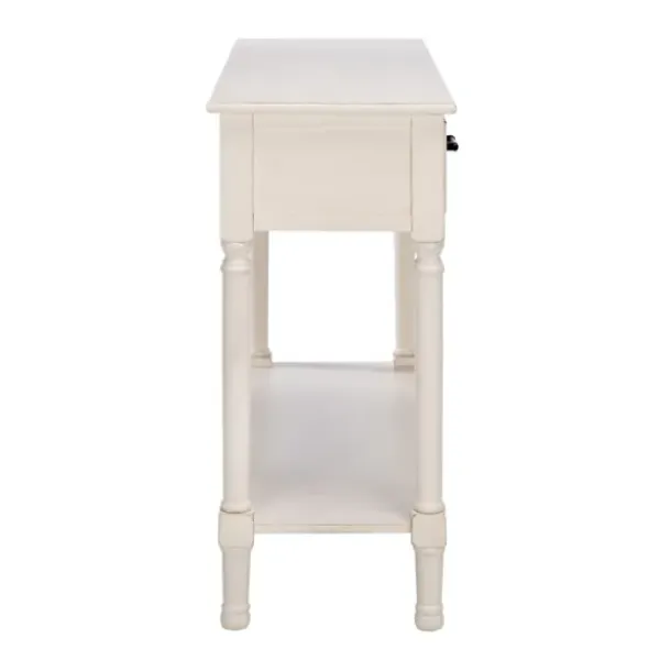 Console Tables-Kirkland's Home Distressed Natural Ronan 2-Drawer Console Table White