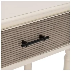 Console Tables-Kirkland's Home Distressed Natural Ronan 2-Drawer Console Table White