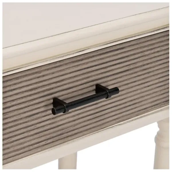 Console Tables-Kirkland's Home Distressed Natural Ronan 2-Drawer Console Table White