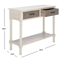 Console Tables-Kirkland's Home Distressed Natural Ronan 2-Drawer Console Table White