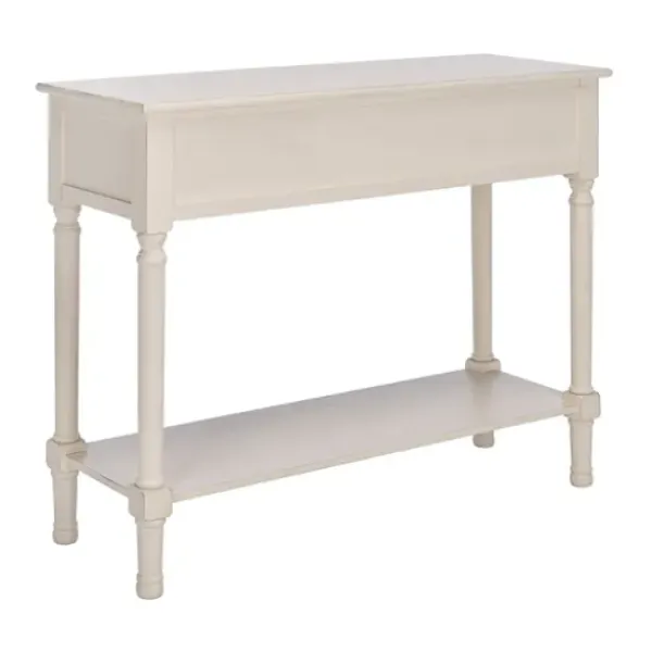 Console Tables-Kirkland's Home Distressed Natural Ronan 2-Drawer Console Table White