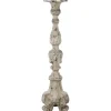 Candle Holders-Kirkland's Home Distressed Ornate Candle Holder, 28 In. White