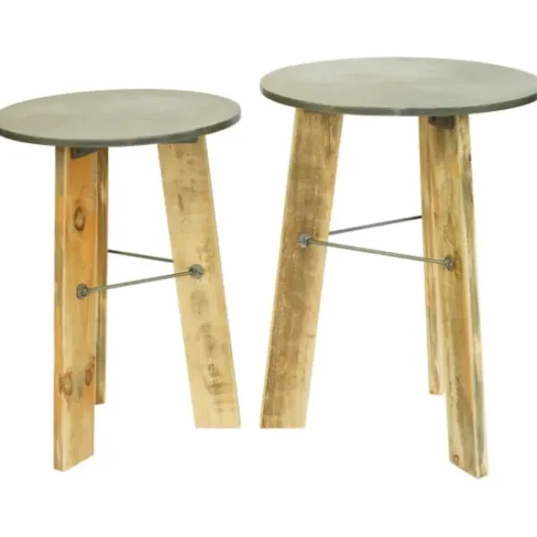 Accent & End Tables-Kirkland's Home Distressed Recycled Wood 2-Pc. Accent Table Set Brown