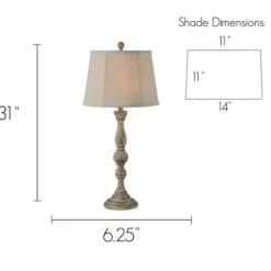 Buffet Lamps-Kirkland's Home Distressed Rodan Buffet Lamps, Set Of 2 Ivory