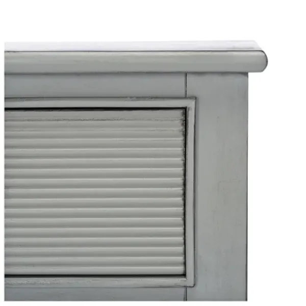 Entryway Furniture-Kirkland's Home Distressed Ronan 2-Drawer Console Table Gray