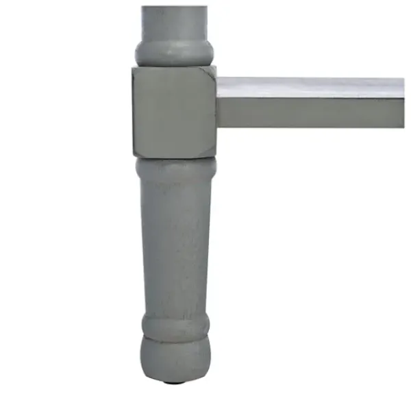 Entryway Furniture-Kirkland's Home Distressed Ronan 2-Drawer Console Table Gray
