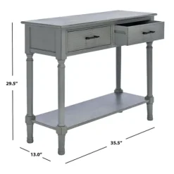 Entryway Furniture-Kirkland's Home Distressed Ronan 2-Drawer Console Table Gray