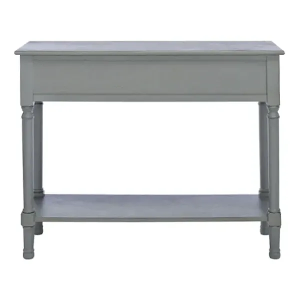 Entryway Furniture-Kirkland's Home Distressed Ronan 2-Drawer Console Table Gray