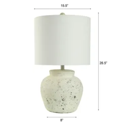 Table Lamps-Kirkland's Home Distressed Round Table Lamp White