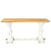 Console Tables-Kirkland's Home Distressed Rustic Carved Console Table White