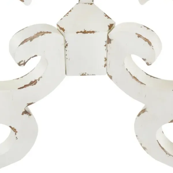 Accent & End Tables-Kirkland's Home Distressed Scrollwork Accent Table White