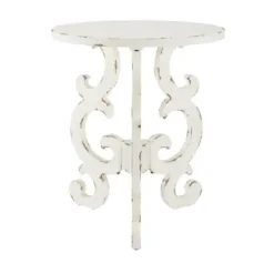 Accent & End Tables-Kirkland's Home Distressed Scrollwork Accent Table White