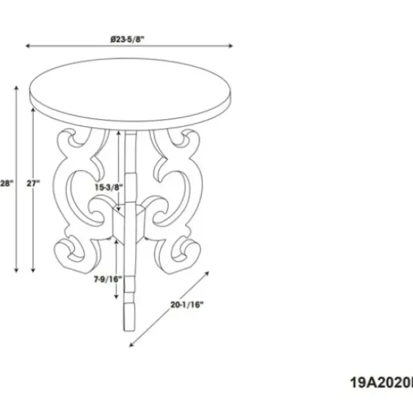 Accent & End Tables-Kirkland's Home Distressed Scrollwork Accent Table White