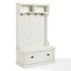 Entryway Furniture-Kirkland's Home Distressed Seanan Storage Hall Tree White