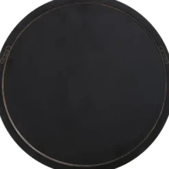 Framed Mirrors-Kirkland's Home Distressed Slate Blue Wooden Round Wall Mirror