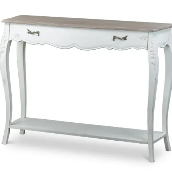 Console Tables-Kirkland's Home Distressed Streaked Console Table Ivory