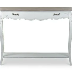 Console Tables-Kirkland's Home Distressed Streaked Console Table Ivory
