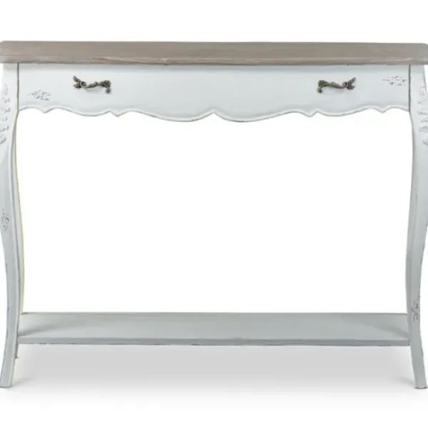 Console Tables-Kirkland's Home Distressed Streaked Console Table Ivory