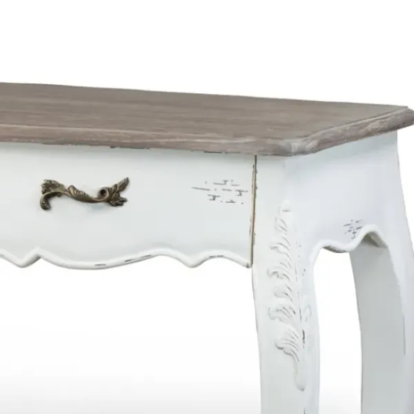 Console Tables-Kirkland's Home Distressed Streaked Console Table Ivory