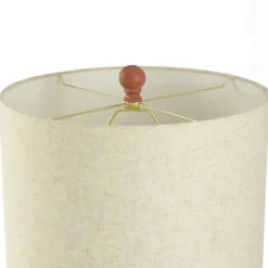 Table Lamps-Kirkland's Home Distressed Terracotta Round Table Lamp Orange