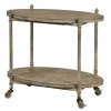 Accent & End Tables-Kirkland's Home Distressed Vintage Rolling Cart Accent Table Tan
