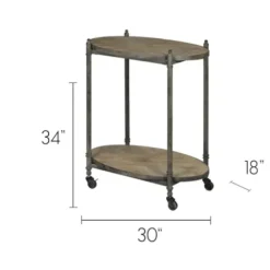 Accent & End Tables-Kirkland's Home Distressed Vintage Rolling Cart Accent Table Tan