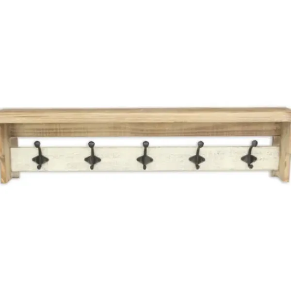 Shelves-Kirkland's Home Distressed Wall Shelf With Hooks