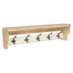 Shelves-Kirkland's Home Distressed Wall Shelf With Hooks