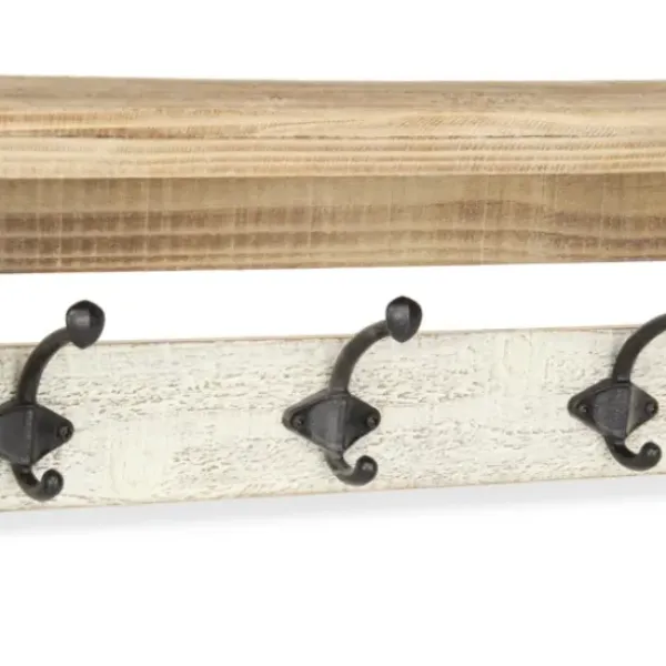Shelves-Kirkland's Home Distressed Wall Shelf With Hooks