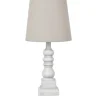 Table Lamps-Kirkland's Home Distressed White Candlestick Table Lamp Ivory