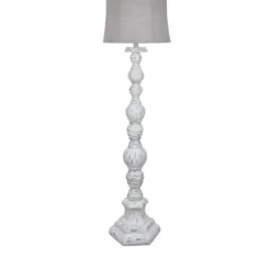 Floor Lamps-Kirkland's Home Distressed White Floor Lamp White/Gray