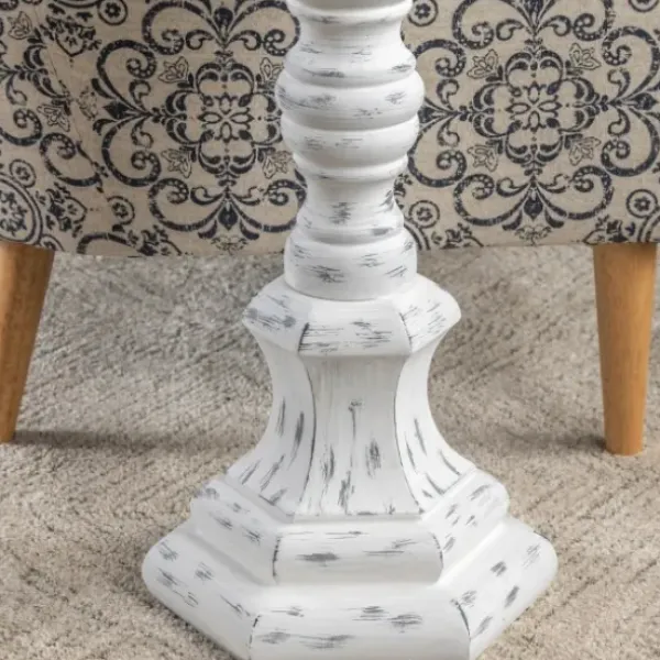 Floor Lamps-Kirkland's Home Distressed White Floor Lamp White/Gray