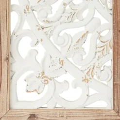 Wall Plaques-Kirkland's Home Distressed White Floral Wall Plaques, Set Of 3 White/Brown