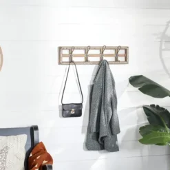 Hooks-Kirkland's Home Distressed White Wood And Metal Wall Hooks