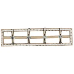 Hooks-Kirkland's Home Distressed White Wood And Metal Wall Hooks